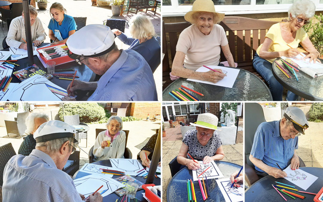 Ascot themed arts and crafts at Woodstock Residential Care Home