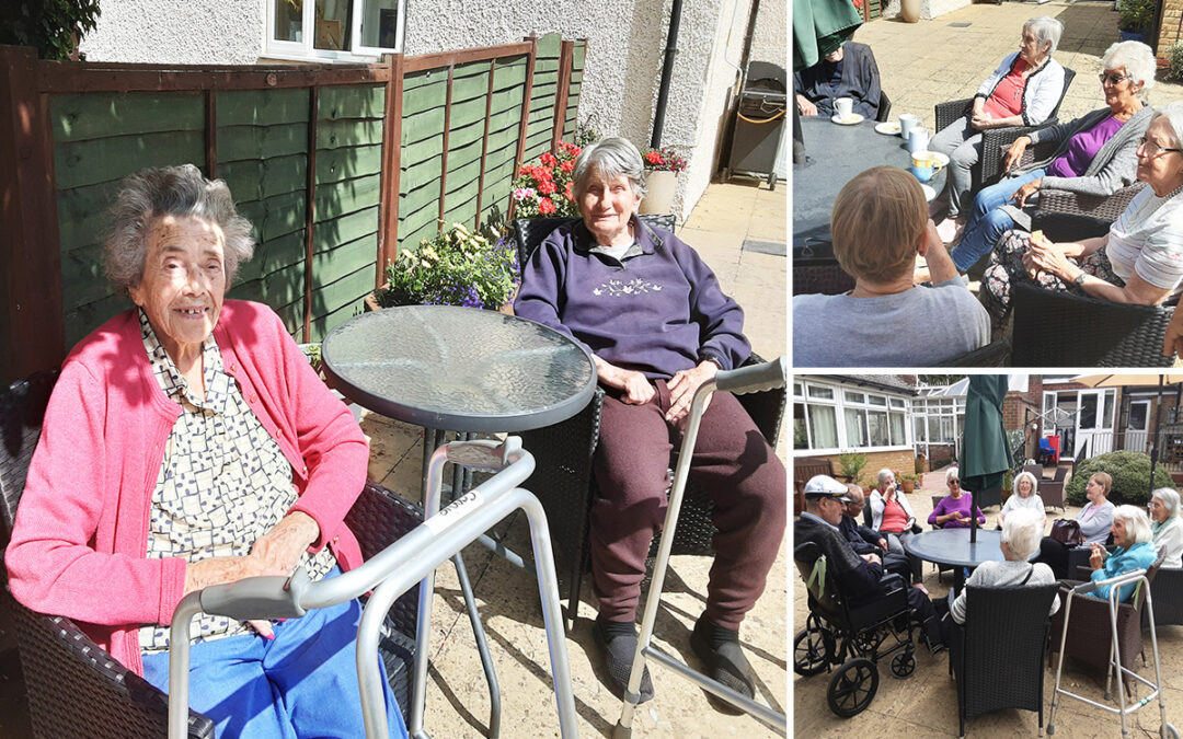A sunny coffee morning at Woodstock Residential Care Home