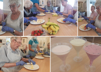 Making smoothies at Woodstock Residential Care Home