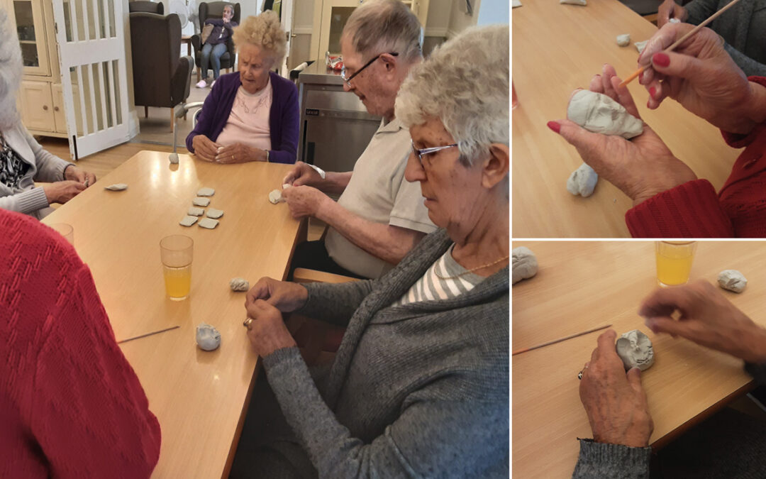 Woodstock Residential Care Home resident holds clay sculpting class
