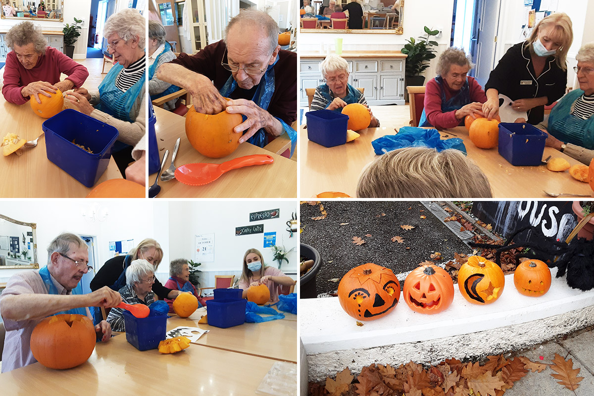 Woodstock Residential Care Home residents help prepare Halloween pumpkins