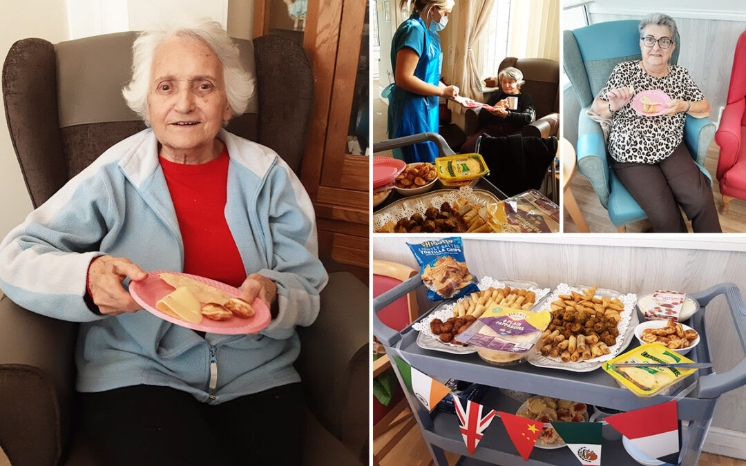 Food tasting on World Food Day at Woodstock Residential Care Home