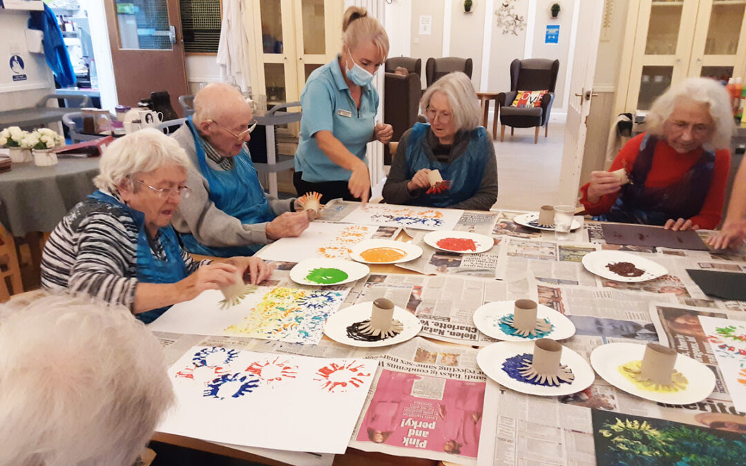 Fireworks arts and crafts at Woodstock Residential Care Home
