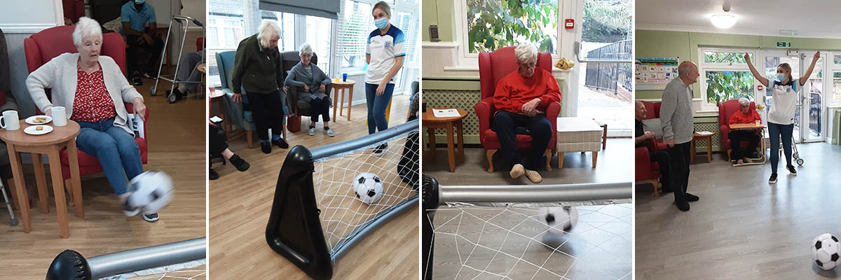 Woodstock Residential Care Home residents enjoy some football games