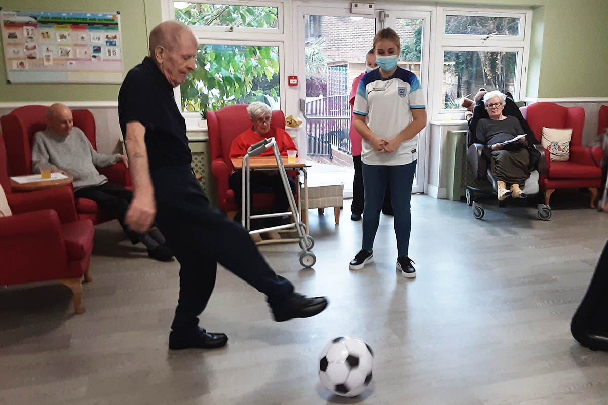 Word Cup football fun at Woodstock Residential Care Home