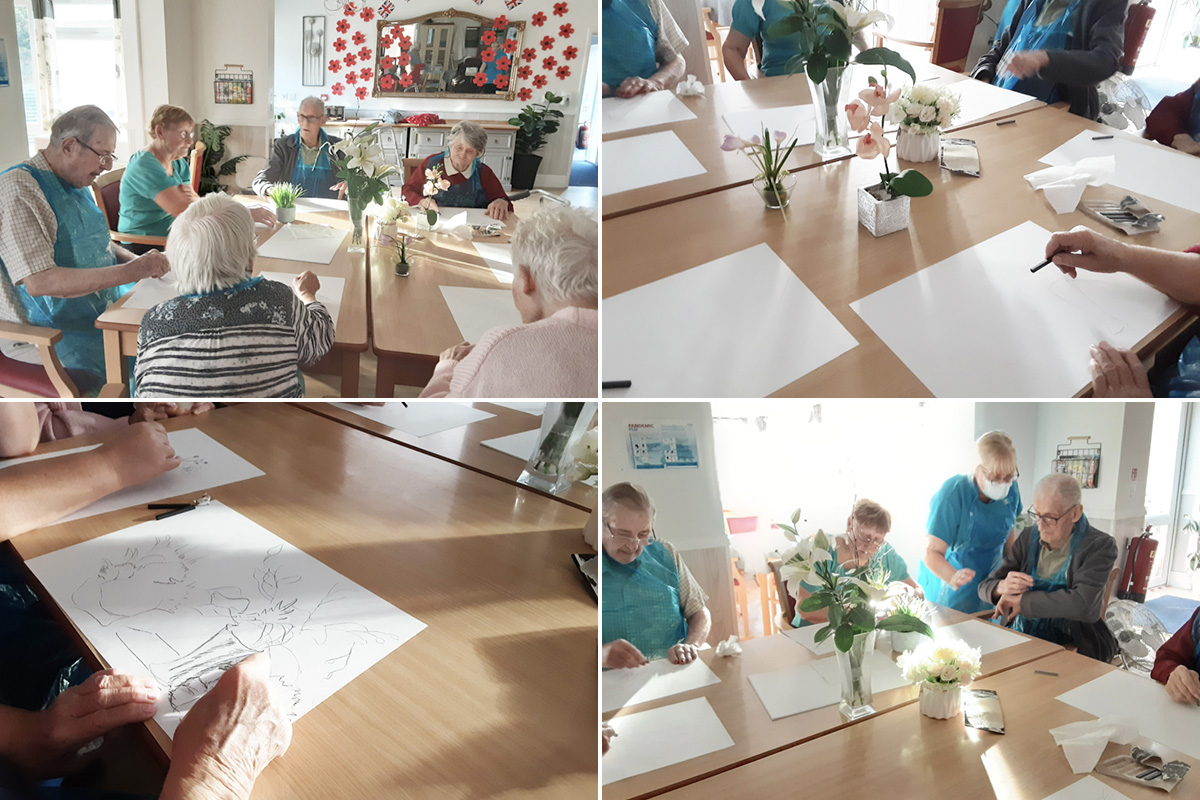 Resident run art class at Woodstock Residential Care Home