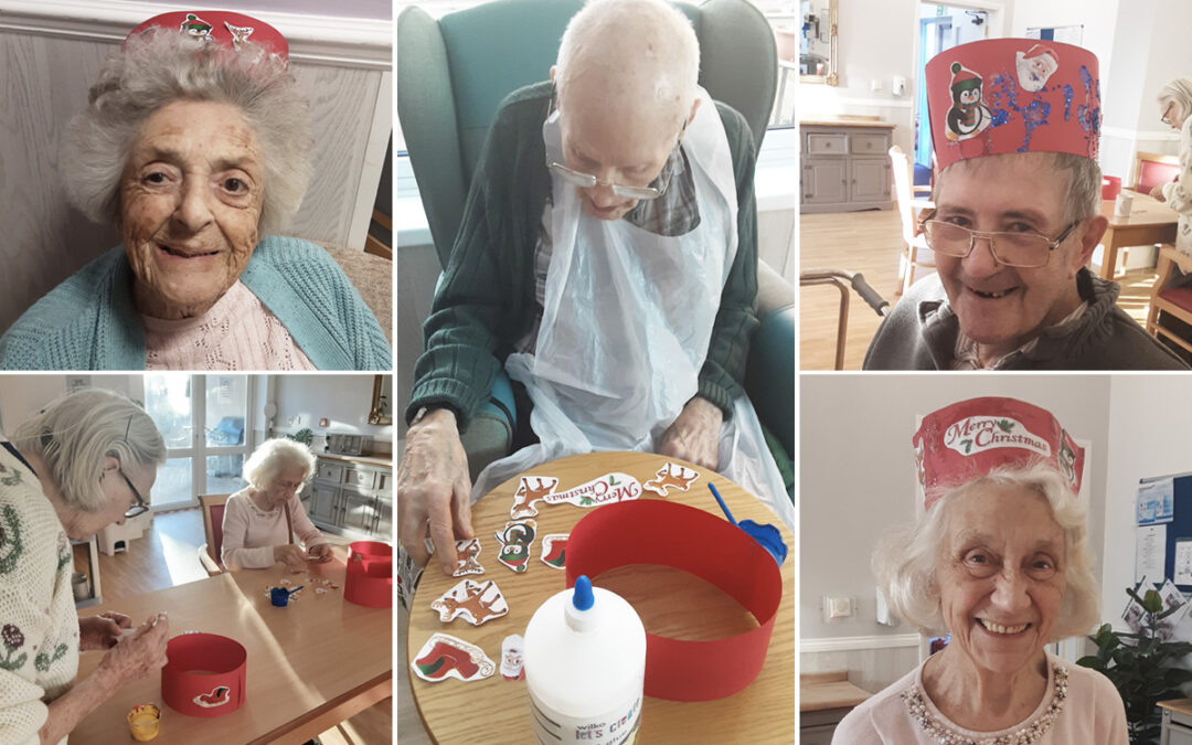 Christmas hat creations at Woodstock Residential Care Home