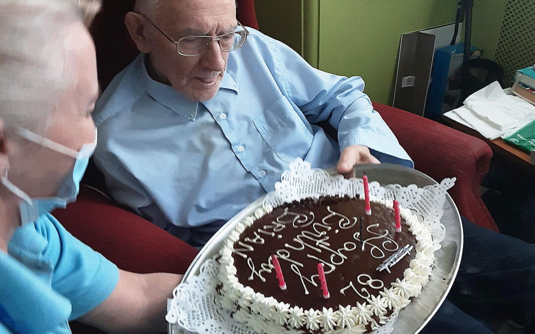 Birthday wishes for Brian at Woodstock Residential Care Home