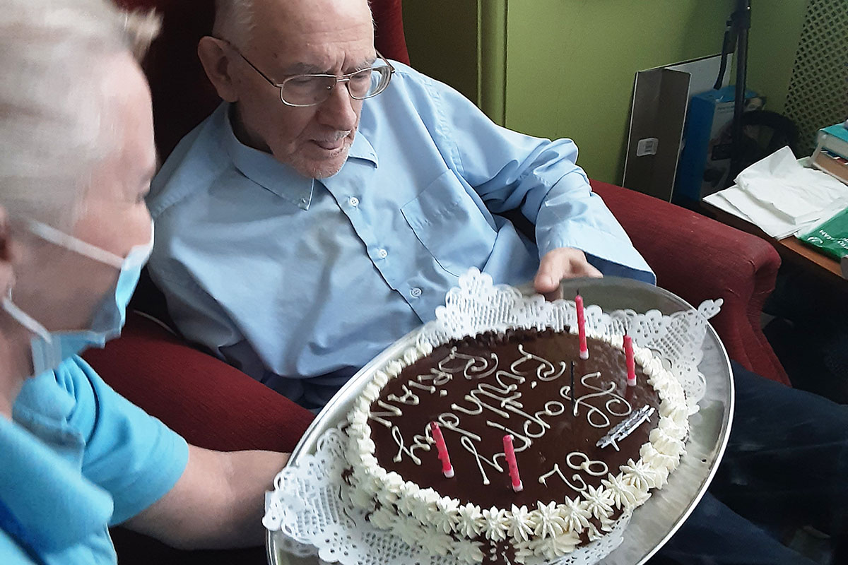 Birthday wishes for Brian at Woodstock Residential Care Home