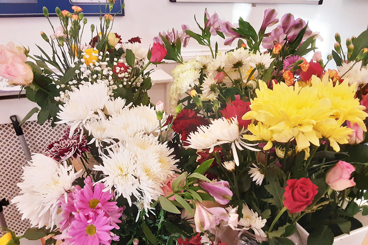 Floral arrangements at Woodstock Residential Care Home