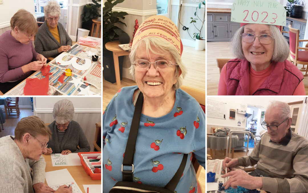 New Years arts and crafts at Woodstock Residential Care Home