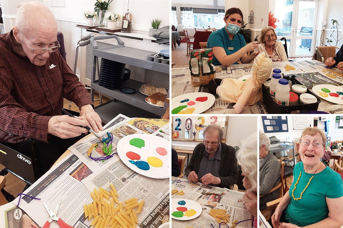 Woodstock Residential Care Home make pasta jewellery