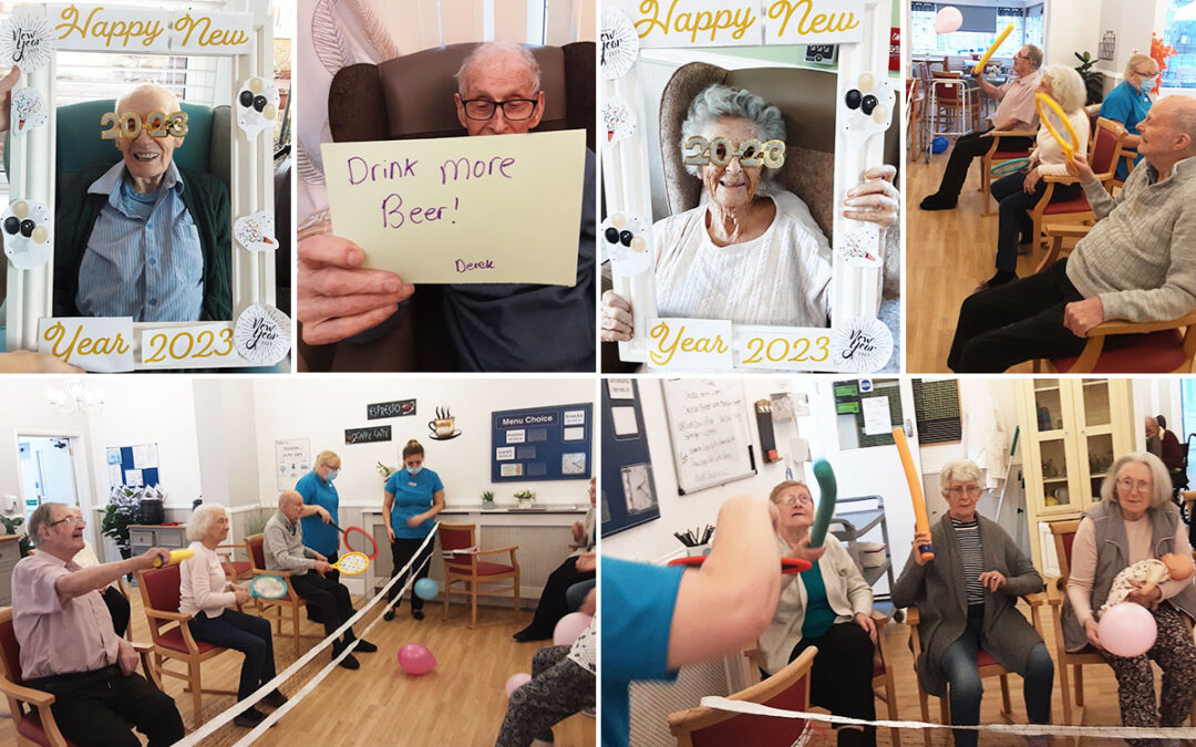 New Years resolutions and balloon tennis at Woodstock Residential Care Home