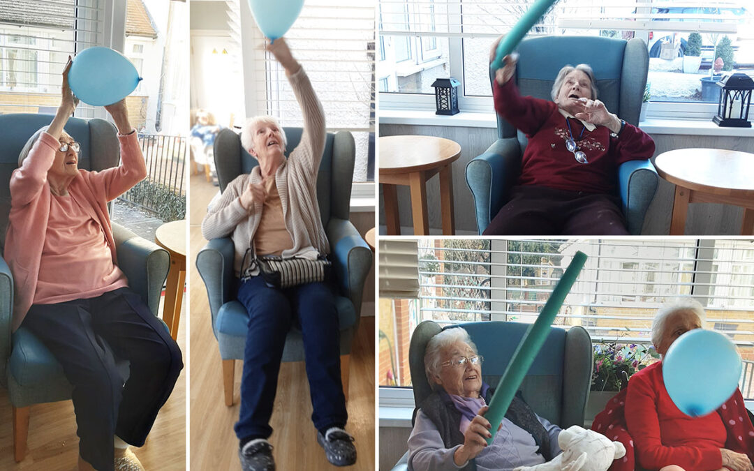 Balloon tennis at Woodstock Residential Care Home