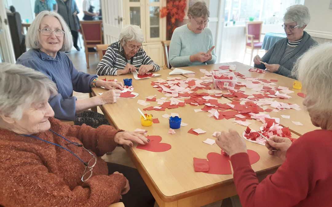 Woodstock Residential Care Home residents make Valentines hearts