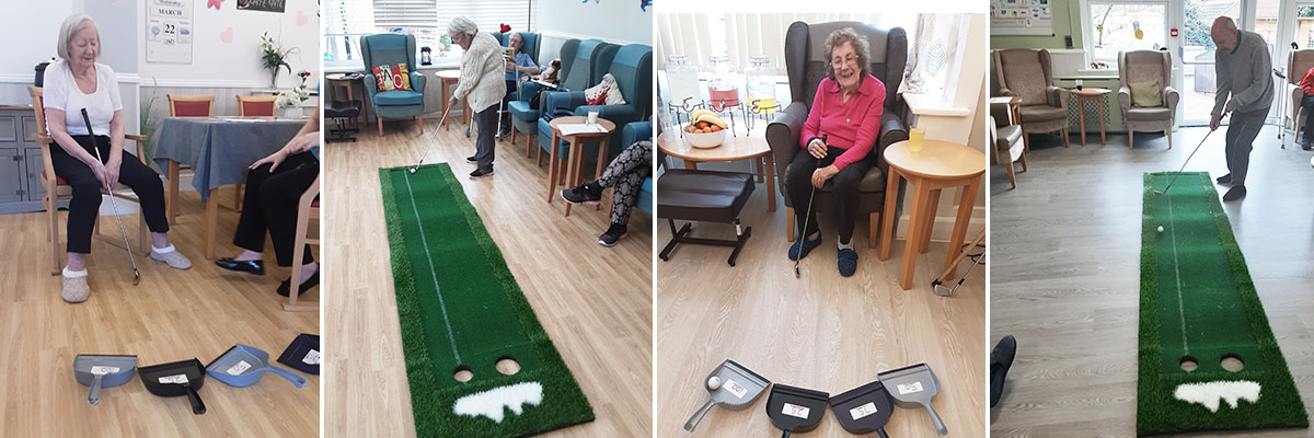 Crazy golf putting at Woodstock Residential Care Home
