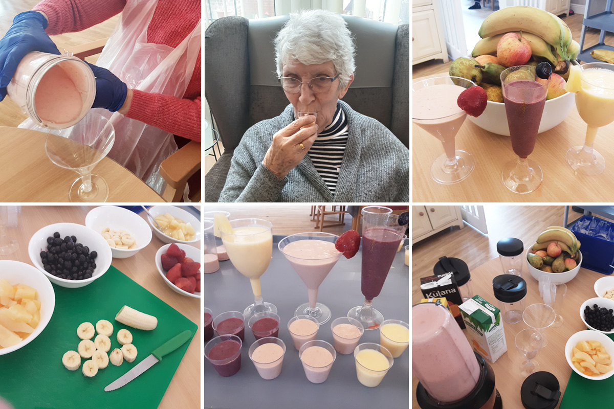 Smoothie making at Woodstock Residential Care Home