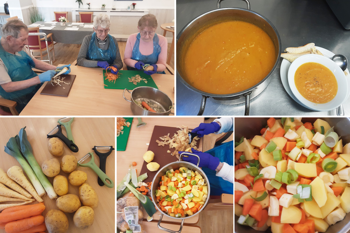 Soup making at Woodstock Residential Care Home