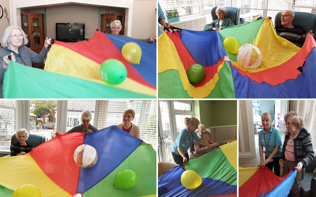 Parachute fun at Woodstock Residential Care Home