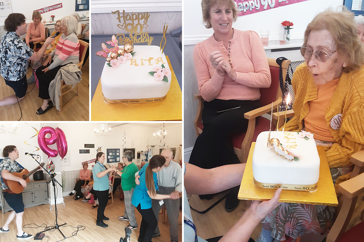 Musical birthday celebrations for Rita at Woodstock Residential Care Home