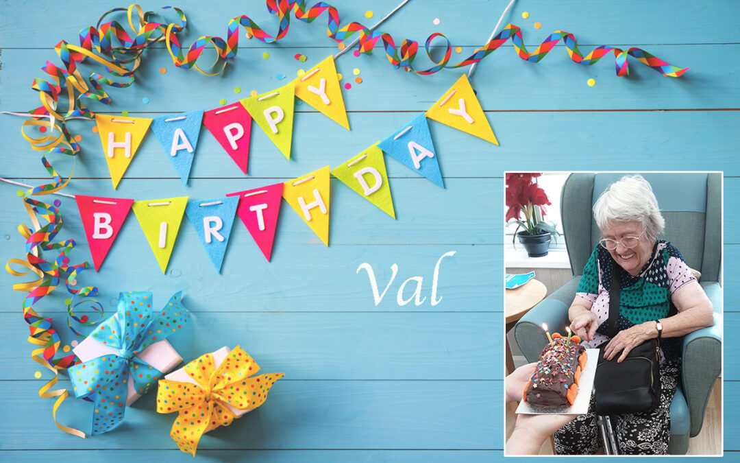Happy birthday to Val at Woodstock Residential Care Home
