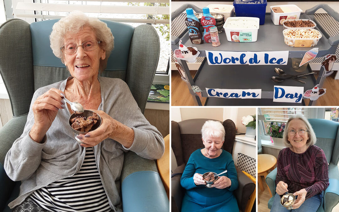 World Ice Cream Day creations at Woodstock Residential Care Home