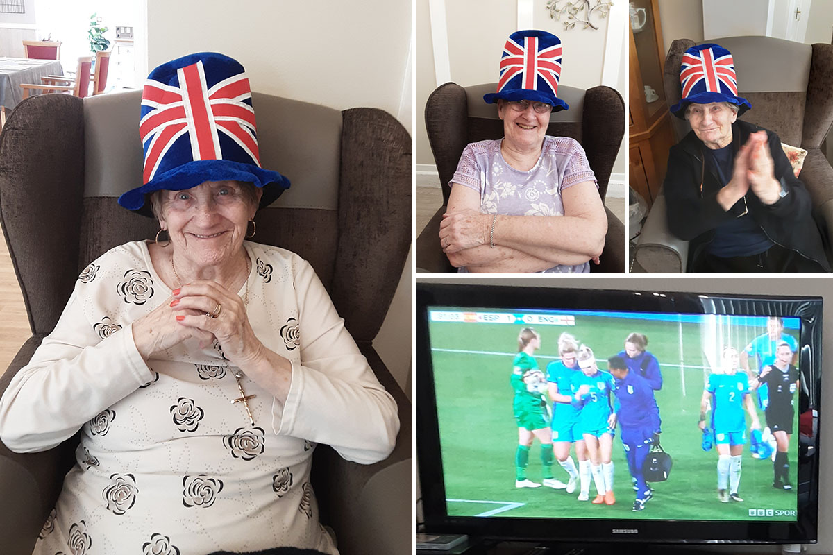 Cheering on the Lionesses at Woodstock Residential Care Home