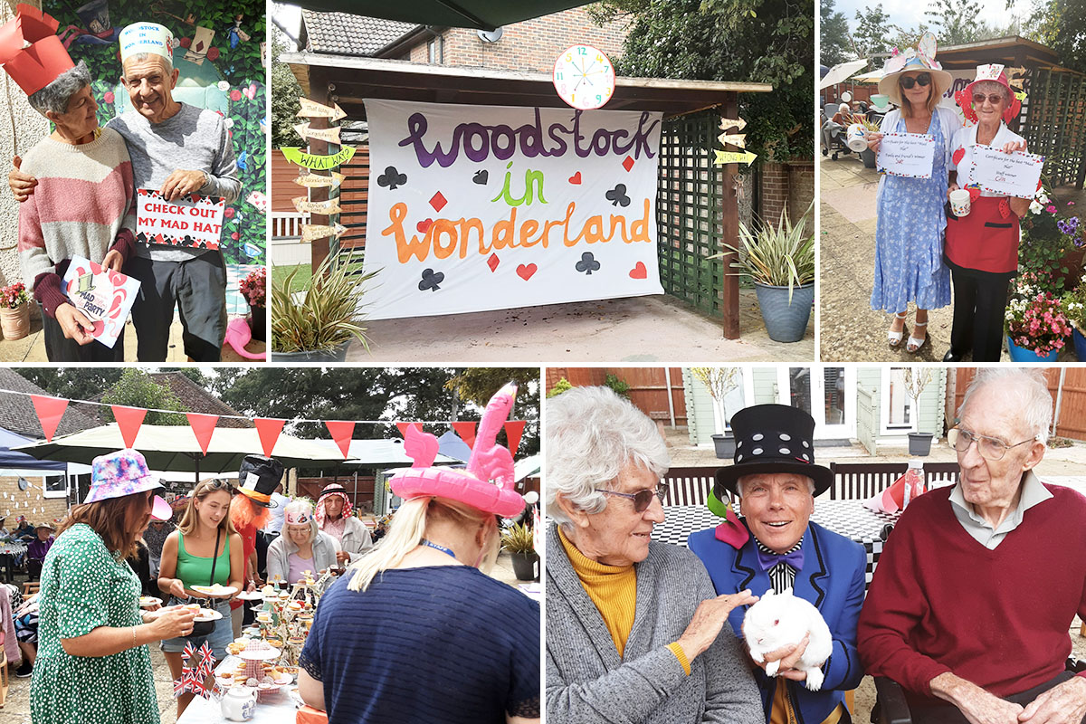 Woodstock Residential Care Home residents have fun at a Mad Hatters tea party