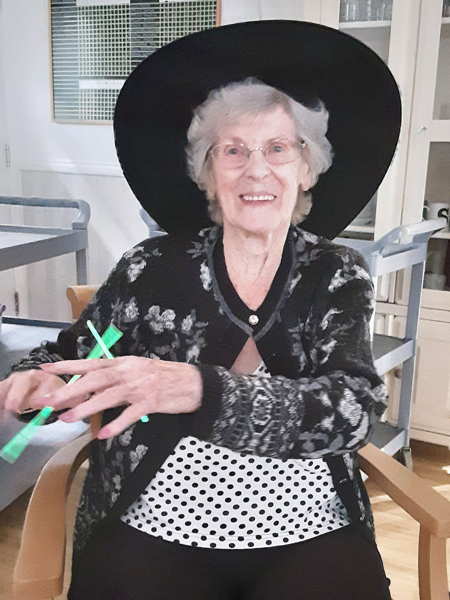 Woodstock Residential Care Home resident dressed as a witch