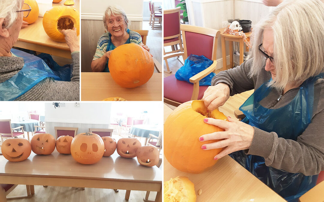 Spooky pumpkin carving fun at Woodstock Residential Care Home