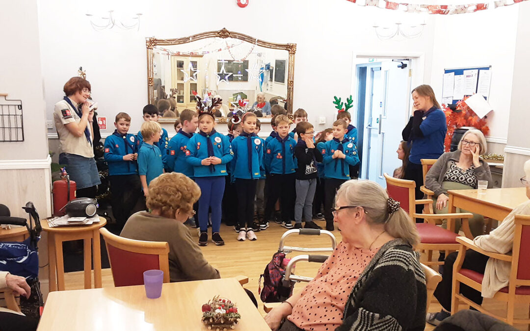 Beaver group enjoy time with Woodstock Residential Care Home residents