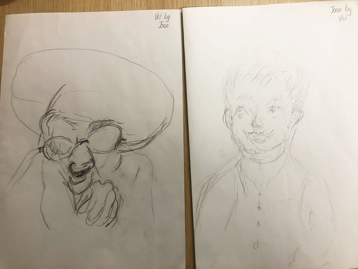 Portrait drawing at Woodstock Residential Care Home