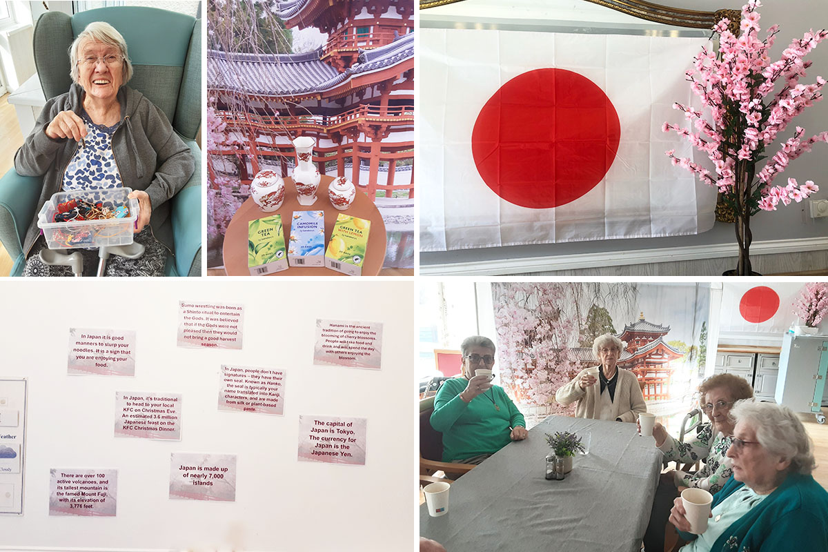 Woodstock Residential Care Home residents enjoying a virtual week in Japan