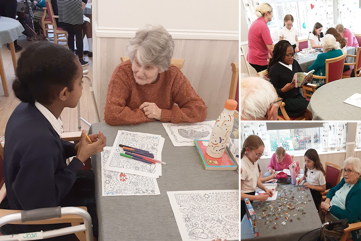Woodstock Residential Care Home receive a visit from Tunstall School