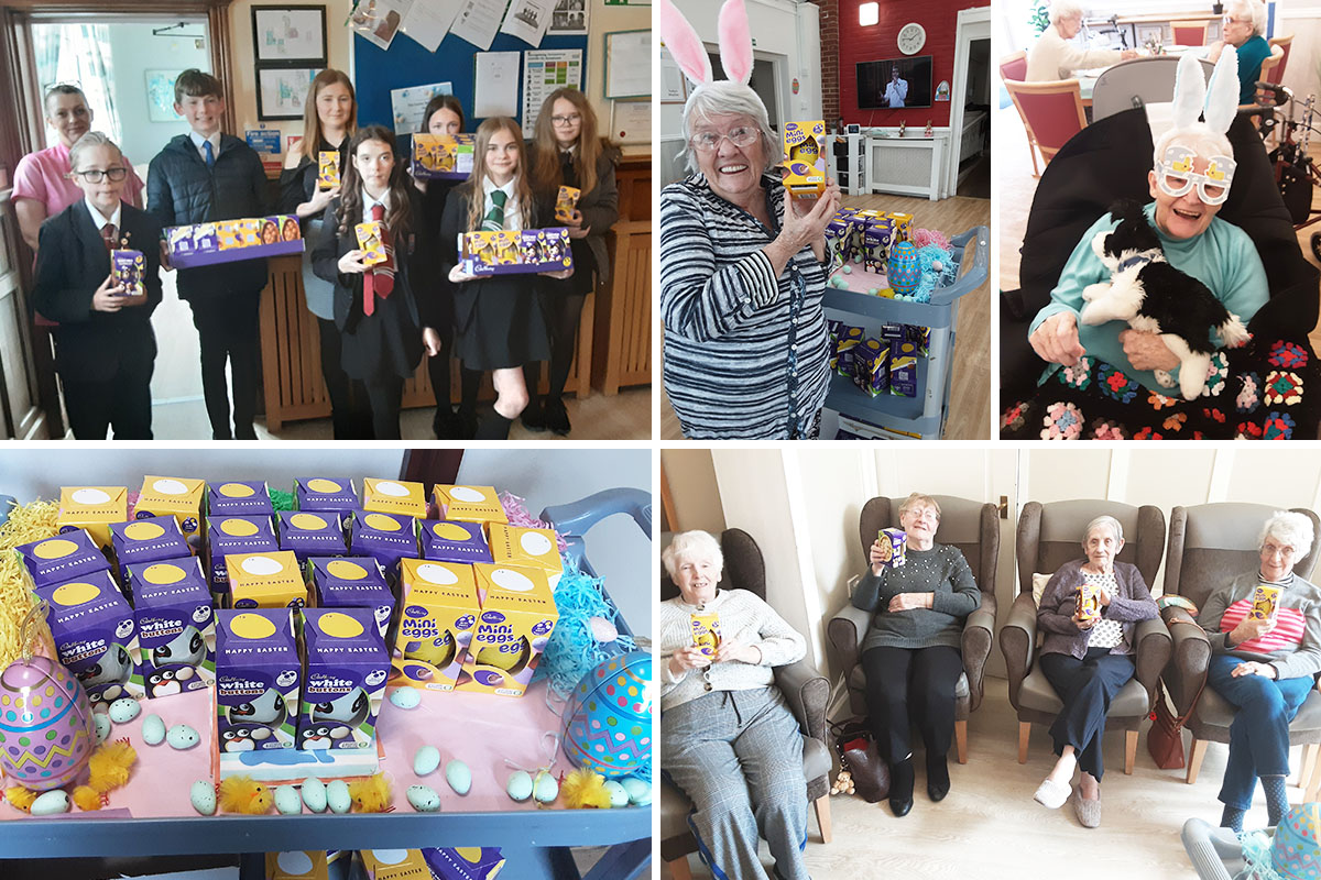Oasis Academy delivering Easter eggs to Woodstock Residential Care Home