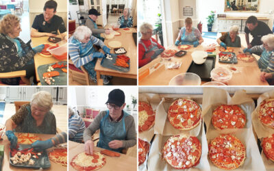 Woodstock Residential Care Home residents creating tempting pizzas
