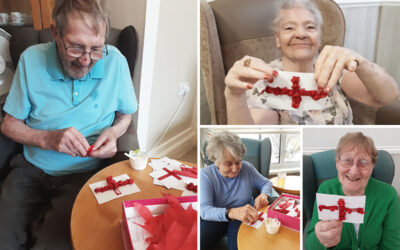 St George's Day crafts at Woodstock Residential Care Home