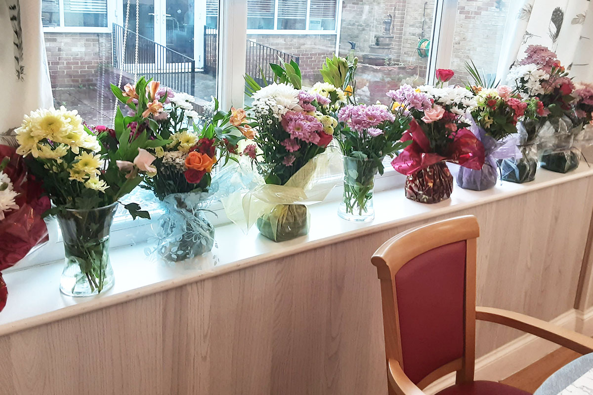Floral displays at Woodstock Residential Care Home