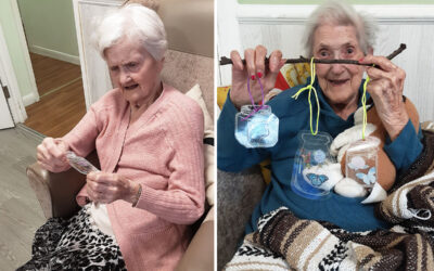 Woodstock Residential Care Home ladies enjoying focused arts and crafts