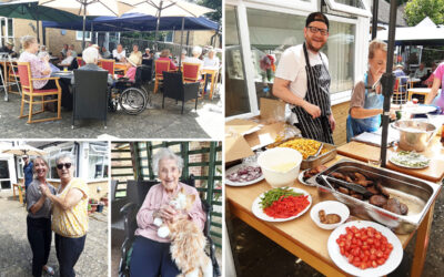 Woodstock Residential Care Home residents enjoying a garden barbecue